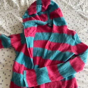 100% Cashmere!  Hooded, open-front knit cardigan. Claudia Nichole.  Women’s S